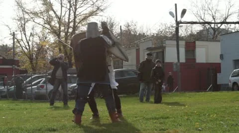 Knights fight Stock Footage