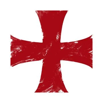 Knights Templar cross. Grunge texture Illustration