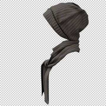 Knit cap and scarf. Weared to the invisible girl. Winter warm clothing. Stock-Illustration