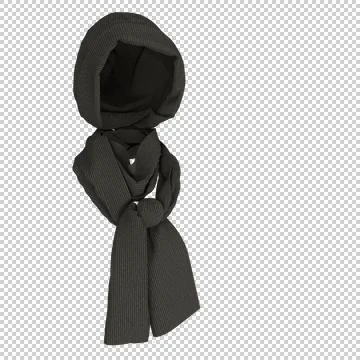 Knit cap and scarf. Weared to the invisible girl. Winter warm clothing. Stock-Illustration