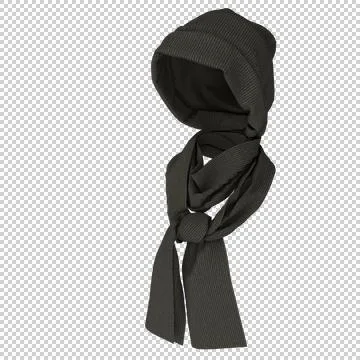 Knit cap and scarf. Weared to the invisible girl. Winter warm clothing. Stock-Illustration