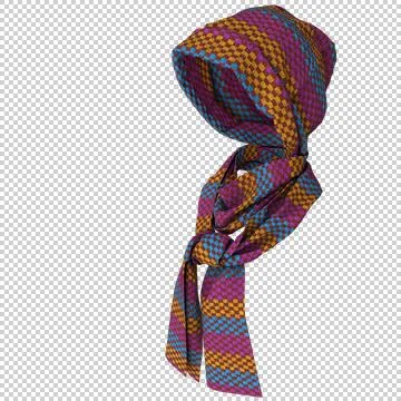 Knit cap and scarf. Weared to the invisible girl. Winter warm clothing. Stock-Illustration