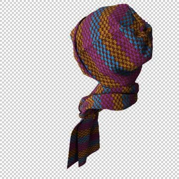 Knit cap and scarf. Weared to the invisible girl. Winter warm clothing. Stock-Illustration