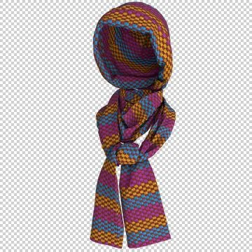 Knit cap and scarf. Weared to the invisible girl. Winter warm clothing. Stock-Illustration