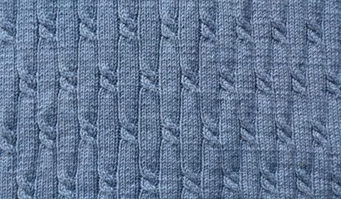 Knit pattern. Close-up of knitted wool texture. Stock Photos