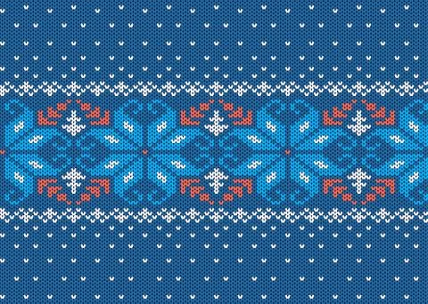 Knit print. Christmas seamless pattern. Vector illustration. Stock Illustration