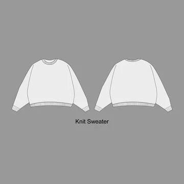 Knit sweater set. Vector Apparel Mockup Collection. Stock Illustration