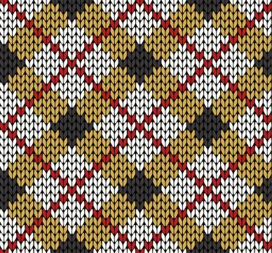 Knit tartan seamless pattern Stock Illustration
