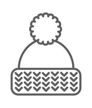 Knit winter clothes icon set. Knitting clothes, knitted samples thin line warm Stock Illustration