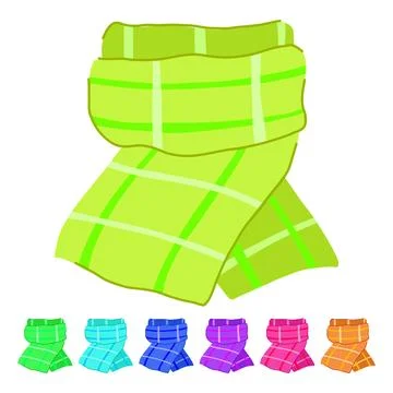 Knit winter scarf man vector cartoon graphic Stock Illustration
