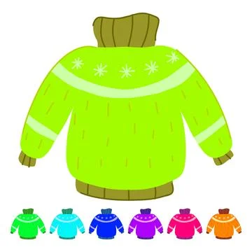 Knit winter sweater cozy vector cartoon graphic Stock Illustration