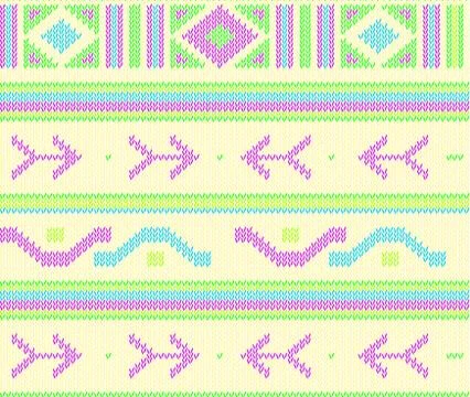 Knited boho vector pattern knited seamless pattern with aztec arrows, trible Stock Illustration