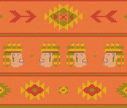 Knited boho vector pattern knited seamless pattern with aztec arrows Stock Illustration