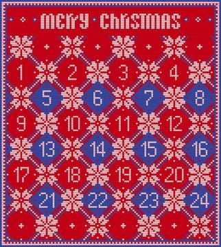 Knitted advent calendar Stock Illustration
