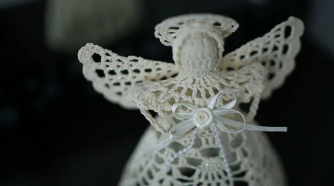 Knitted angel Stock Footage 47011583