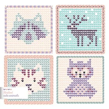 Knitted animals Stock Illustration