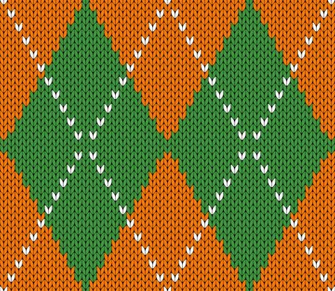 Knitted argyle St. Patricks day pattern Stock Illustration