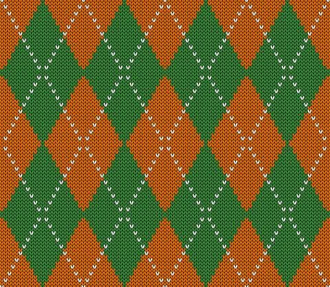 Knitted argyle St. Patricks day pattern Stock Illustration