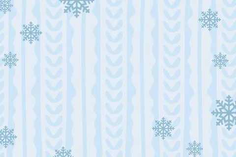 Knitted background with Snowflakes and copyspace for Text. Blue and white s.. Stock Illustration