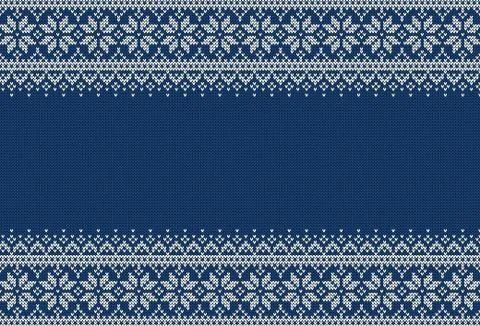 Knitted background with sweater pattern and copyspace. Horizontal vector bann 스톡 일러스트