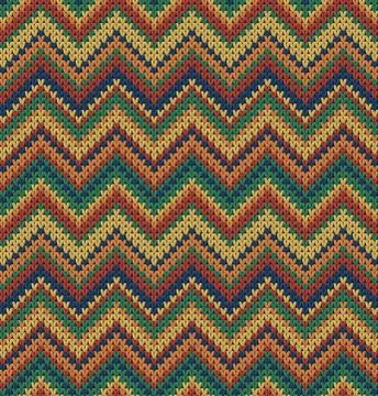 Knitted background with zigzag pattern Stock Illustration