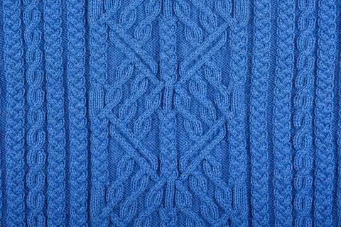 Knitted blue background Stock Photos