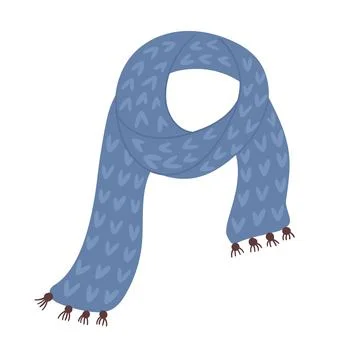 Knitted blue scarf Stock Illustration