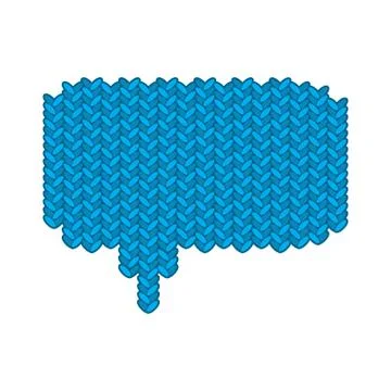 Knitted bubble speech. Place for text. Vector Stock Illustration