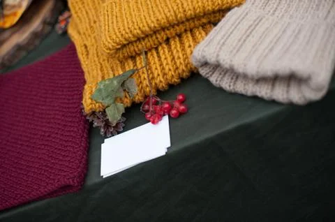 Knitted cap and snuff Stock Photos