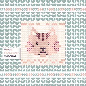 Knitted cat Stock Illustration