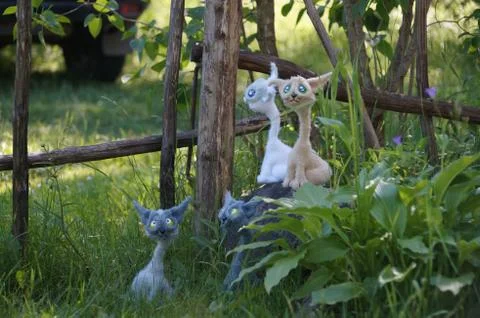 Knitted cat toy Stock Photos