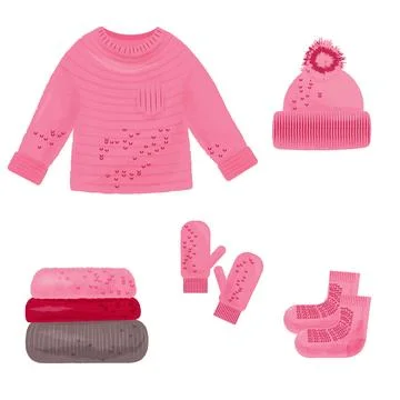 Knitted Clothes set Stock Illustration