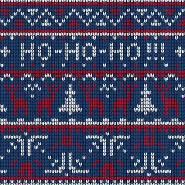 Knitted colorful pattern textile with fun silhouettes Illustrazione stock