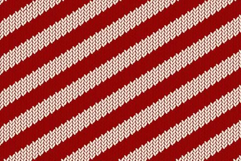 Knitted cozy vector background in christmas style with oblique white stripe.. Stock Illustration