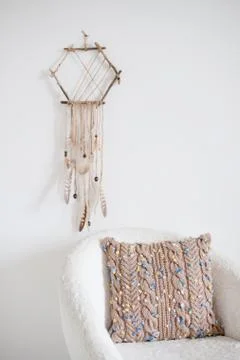 Knitted cushion Stock Photos