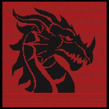 Knitted dragon to red background. Warm vector illustration. 2024 year drago.. Stock Illustration