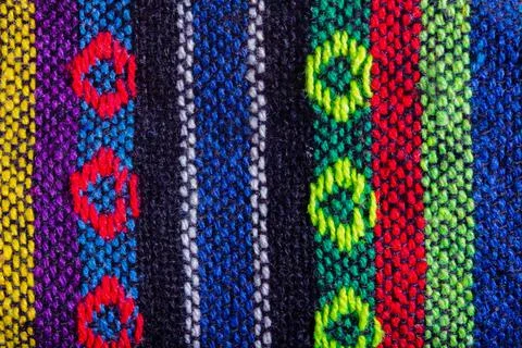 Knitted fabric texture pattern backdrop photo. Stock Photos