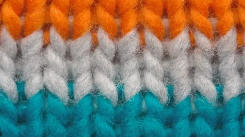 Knitted fabric threads macro Stock Footage 125949559