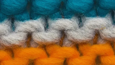 Knitted fabric threads macro looped footage Stock Footage 125937571