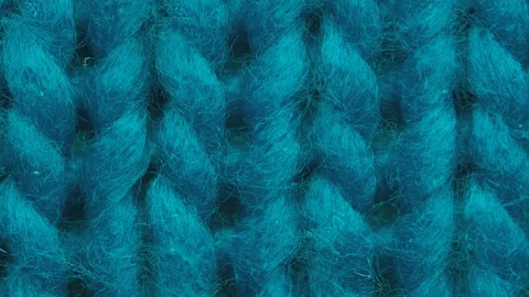 Knitted fabric threads macro. Stretching fibers Stock Footage 125937251