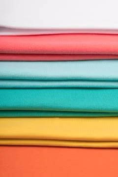 Knitted fabrics in assortment Stock Photos