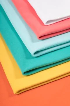 Knitted fabrics in assortment Stock Photos
