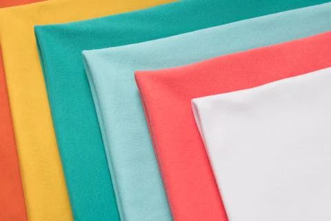 Knitted fabrics in assortment Stock Photos