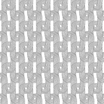 Knitted Fabrics seamless pattern in black and white Stock Illustration