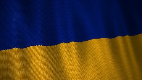 Knitted Flag of Ukraine. Stock Footage 71776016