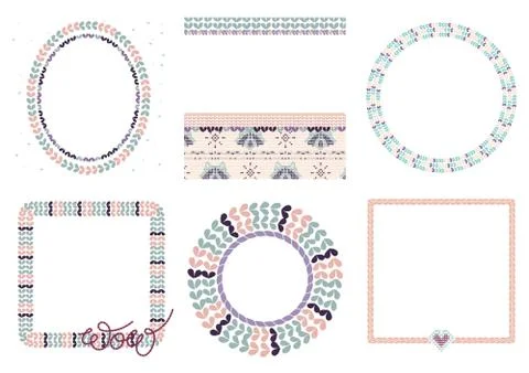 Knitted frames Stock Illustration