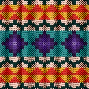 Knitted geometric background Stock Illustration