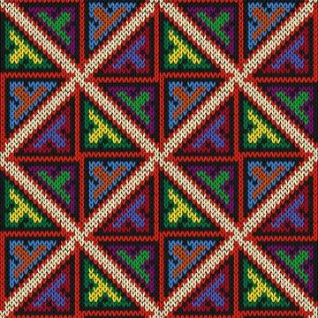 Knitted geometric motley pattern Stock Illustration