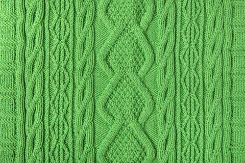 Knitted green background Stock Photos