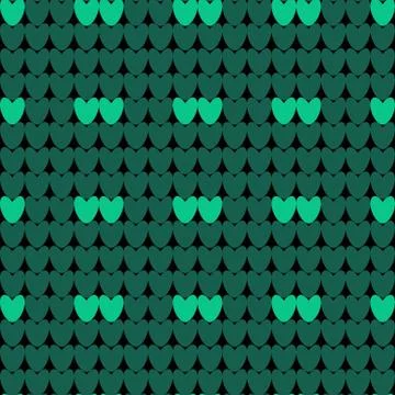 Knitted green pattern. Realistic knit texture vector seamless pattern. Endles Stock Illustration